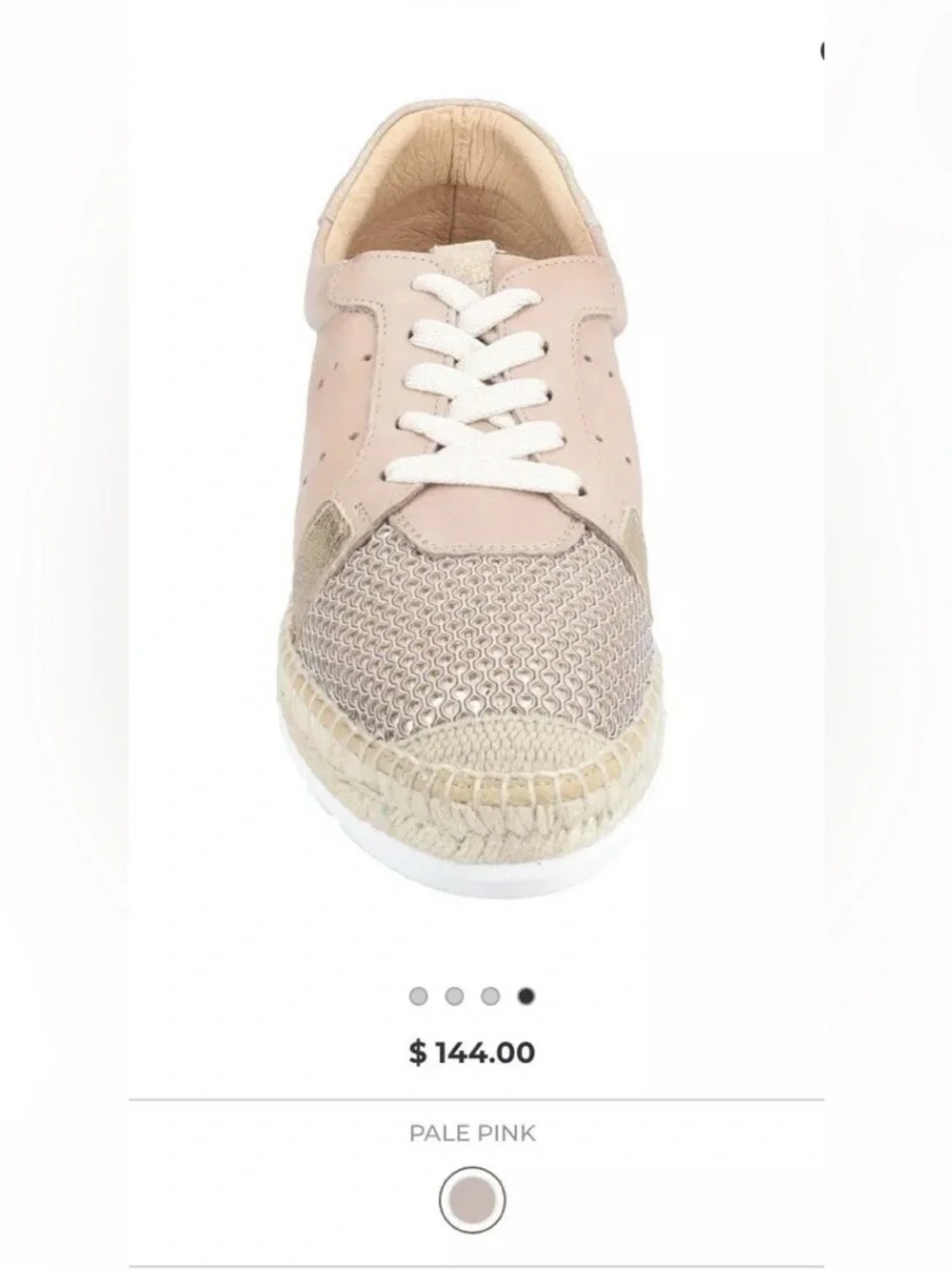 KANNA Pink sparkle perforated Espadrille Sneakers